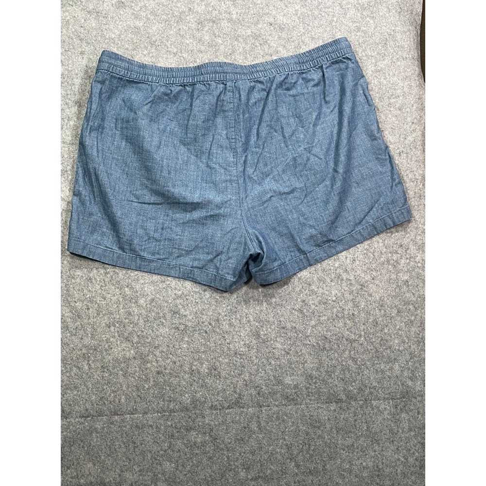 J.CREW Shorts Women's Size XXL Blue Chambray Drawstring Pull-On Pockets Cotton - Picture 10 of 13